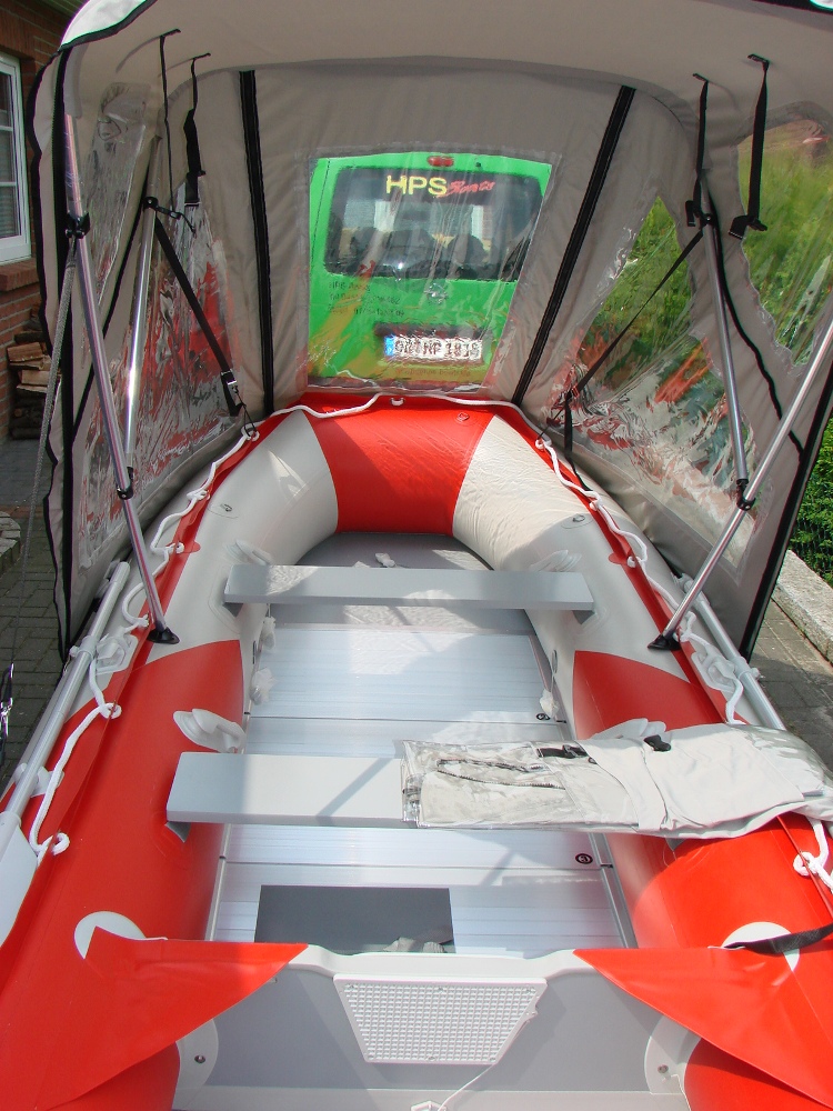 Schlauchbootzelt 4,20m - 4,30m Grau 