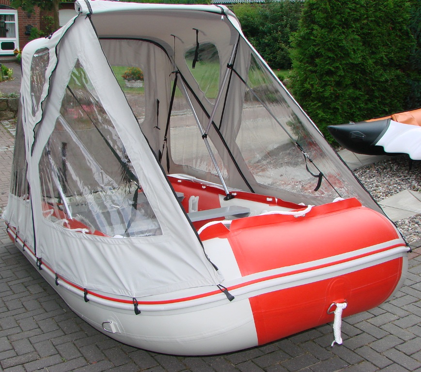 Schlauchbootzelt 3,30m - 3,40m Grau 