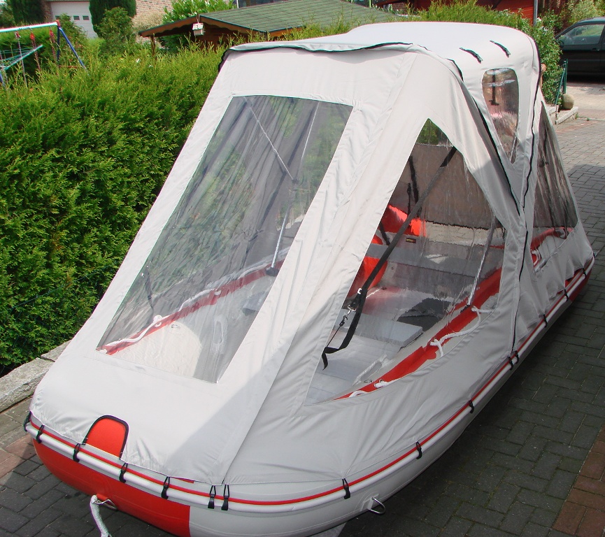 Schlauchbootzelt 4,20m - 4,30m Grau 