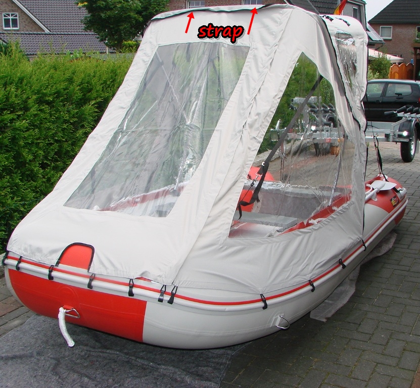 Schlauchbootzelt 4,20m - 4,30m Grau 