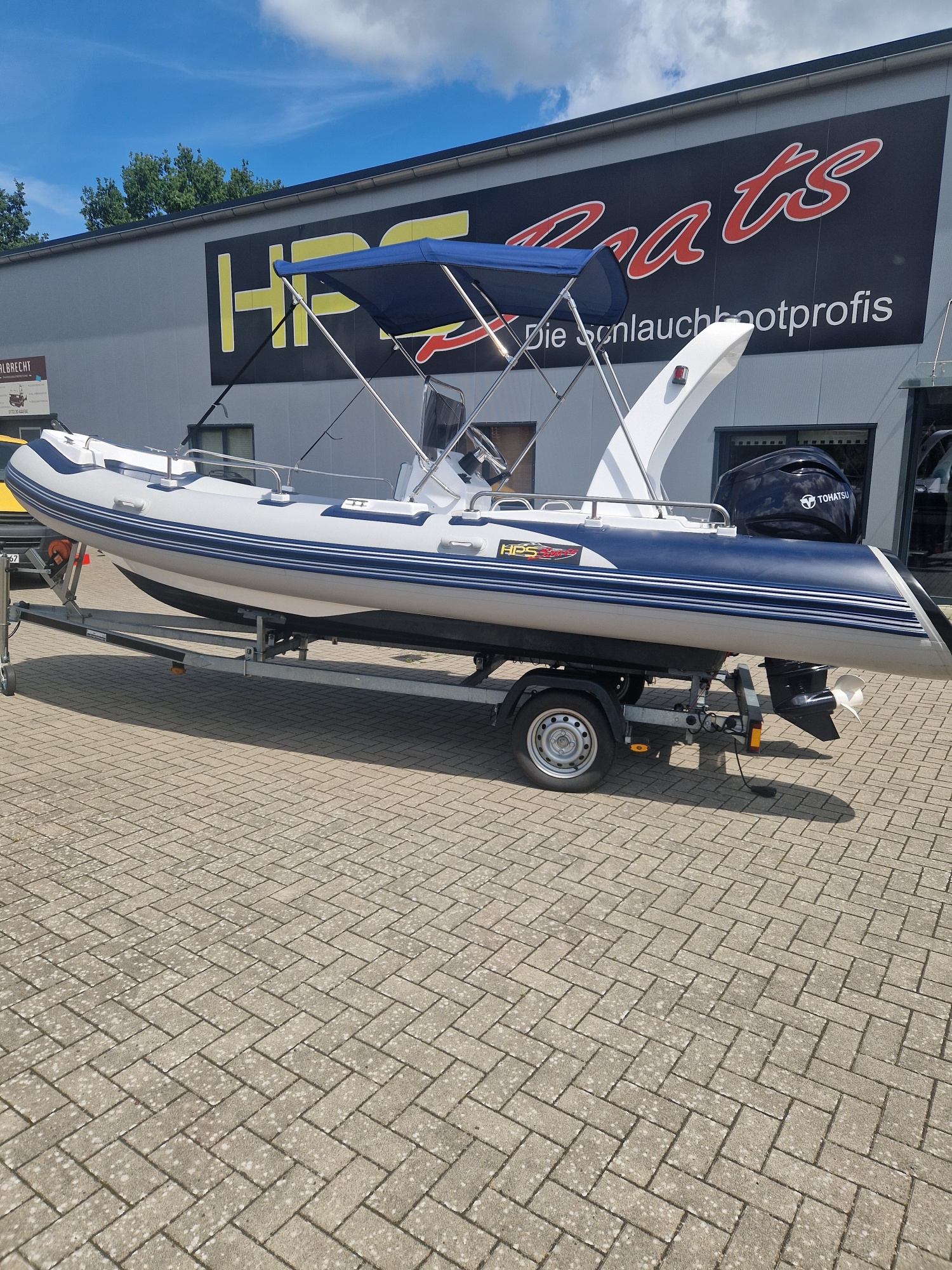 Rib Schlauchboot 5,40m x 2,23m mit 115PS Tohatsu mit Trailer 750 KG alles wie Neu!!