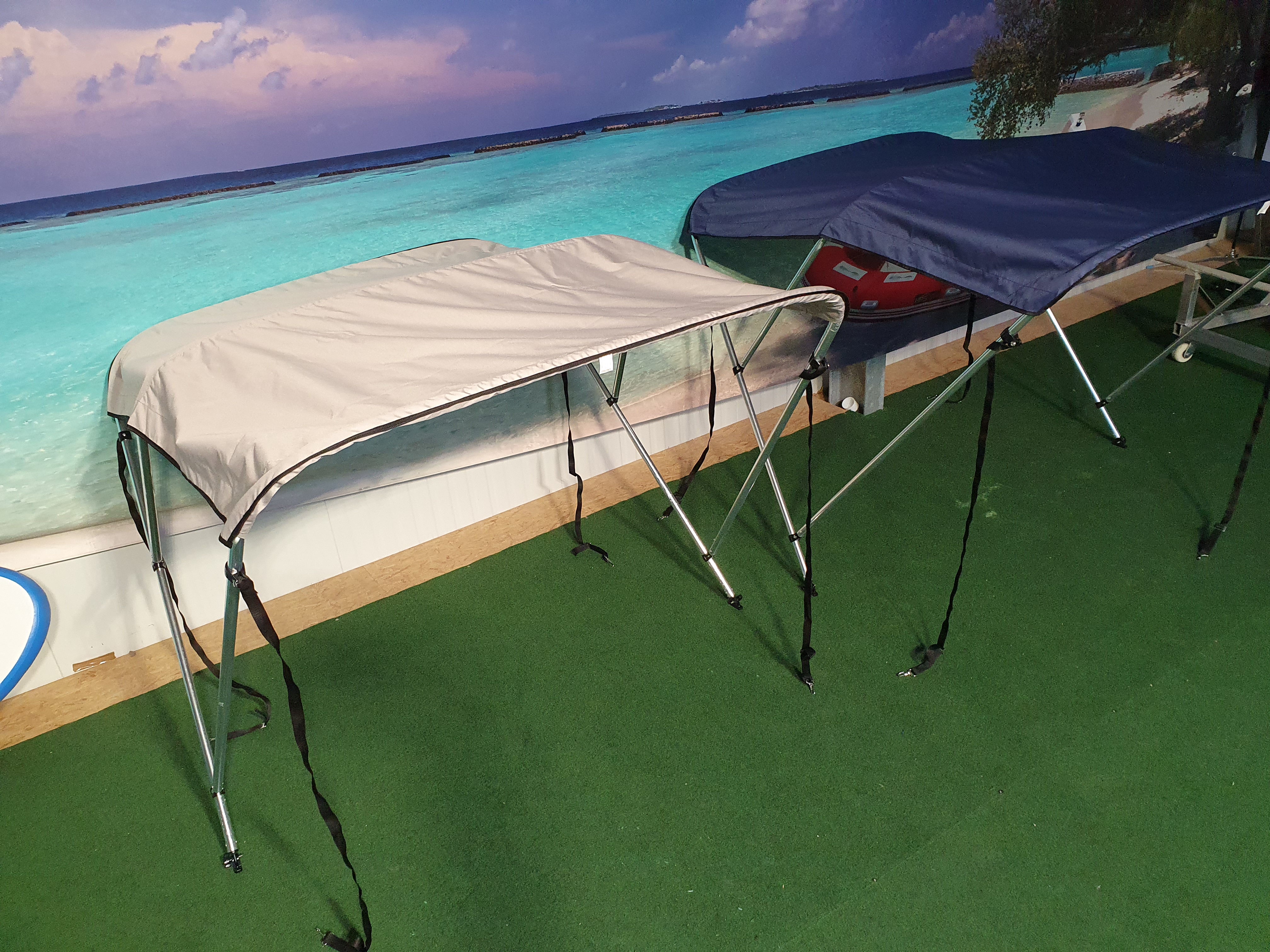 Bimini Top Grau  Breite von 1,70 cm-180 für Schlauchboote oder Sportboote 