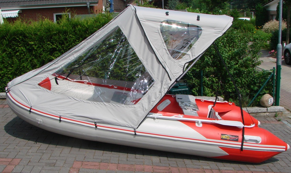 Schlauchbootzelt 4,20m - 4,30m Grau 