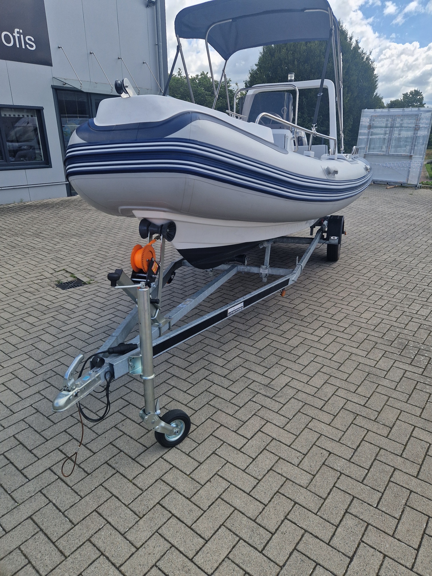 Rib Schlauchboot 5,40m x 2,23m mit 115PS Tohatsu mit Trailer 750 KG alles wie Neu!!