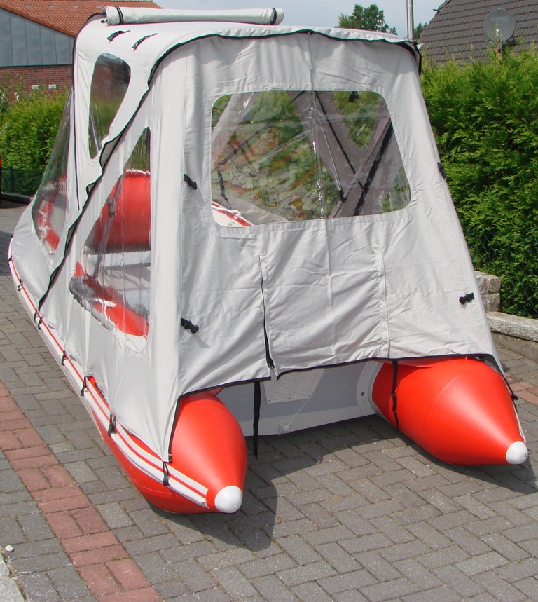 Schlauchbootzelt 4,20m - 4,30m Grau 