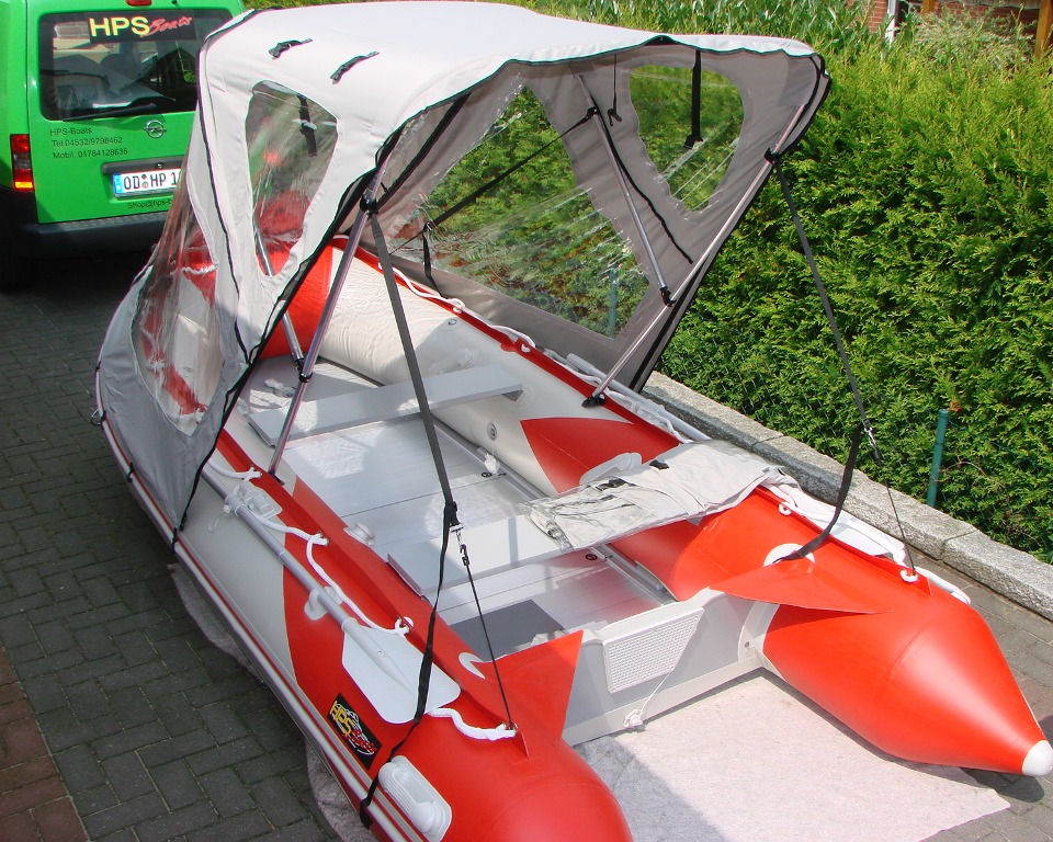 Schlauchbootzelt 4,20m - 4,30m Grau 