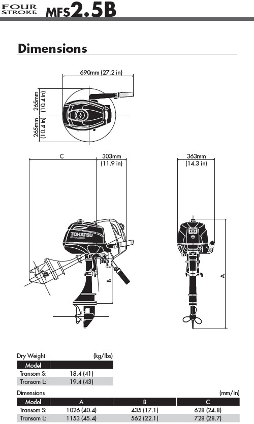 Tohatsu MFS 2.5 C L