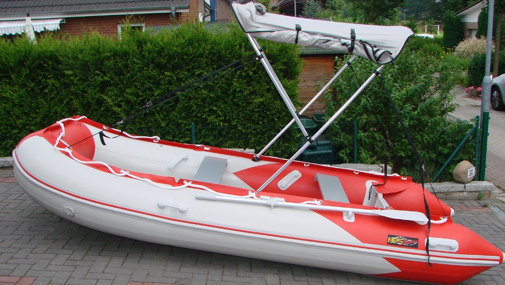 Schlauchbootzelt 3,30m - 3,40m Grau 