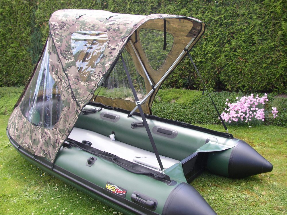 Schlauchbootzelt 3,30 x 3,40m in Camo